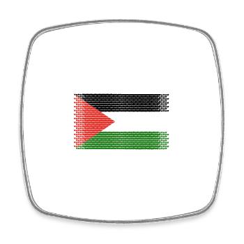 heart flag love palestine - Square fridge magnet - white - Front