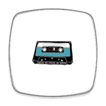 Cassette rétro - Magnet carré - blanc - Devant