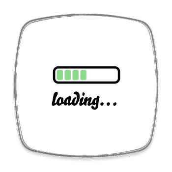 Akku Batterie loading - Viereckiger Kühlschrankmagnet - Weiß - Vorne