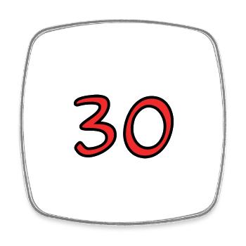 30. 30 YEARS. 30th ANNIVERSARY. 30TH ANNIVERSARY. - Square fridge magnet - white - Front