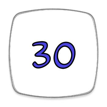 30. 30 ANS. 30e ANNIVERSAIRE. ANNIVERSAIRE 30 ANS. - Magnet carré - blanc - Devant
