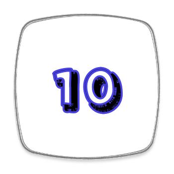 10. 10 JAHRE. 10-JÄHRIGES JUBILÄUM. 10-JÄHRIGES JUBILÄUM. - Viereckiger Kühlschrankmagnet - Weiß - Vorne