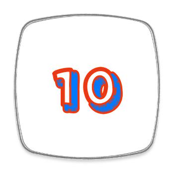 10. 10 JAHRE. 10-JÄHRIGES JUBILÄUM. 10-JÄHRIGES JUBILÄUM. - Viereckiger Kühlschrankmagnet - Weiß - Vorne