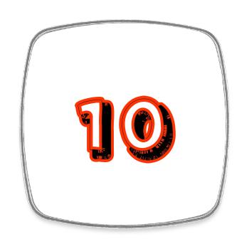 10. 10 JAHRE. 10-JÄHRIGES JUBILÄUM. 10-JÄHRIGES JUBILÄUM. - Viereckiger Kühlschrankmagnet - Weiß - Vorne