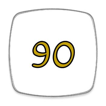 90. 90 YEARS. 90TH ANNIVERSARY. 90TH ANNIVERSARY. - Square fridge magnet - white - Front
