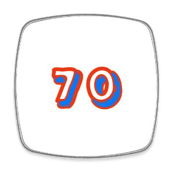 70. 70 ANS. 70e ANNIVERSAIRE. ANNIVERSAIRE 70 ANS. - Magnet carré - blanc - Devant