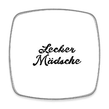 lecker mädsche,mädchen,köln,typo,schrift - Viereckiger Kühlschrankmagnet - Weiß - Vorne