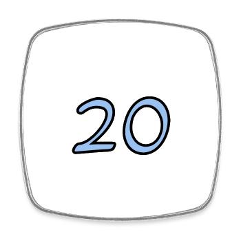 20. 20 YEARS. 20th ANNIVERSARY. 20TH ANNIVERSARY. - Square fridge magnet - white - Front