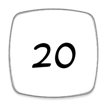 20. 20 YEARS. 20th ANNIVERSARY. 20TH ANNIVERSARY. - Square fridge magnet - white - Front