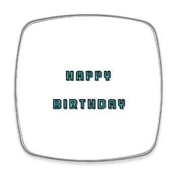 HAPPY BIRTHDAY. ANNIVERSAIRE - Magnet carré - blanc - Devant