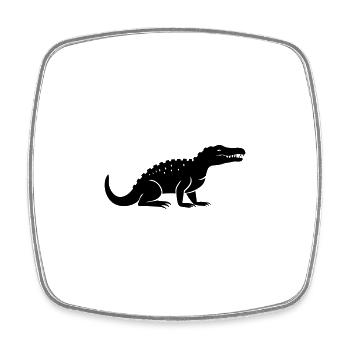 crocodile - Magnet carré - blanc - Devant