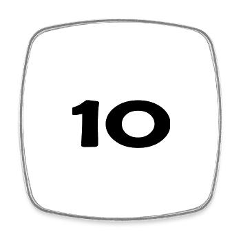 10. 10 ANS. 10e ANNIVERSAIRE. ANNIVERSAIRE 10 ANS. - Magnet carré - blanc - Devant