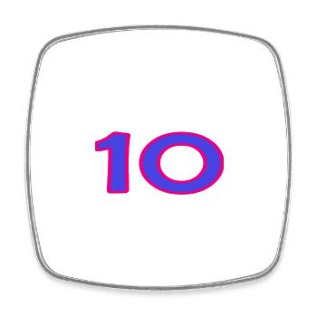 10. 10 ANS. 10e ANNIVERSAIRE. ANNIVERSAIRE 10 ANS. - Magnet carré - blanc - Devant