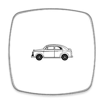 Car - Square fridge magnet - white - Front