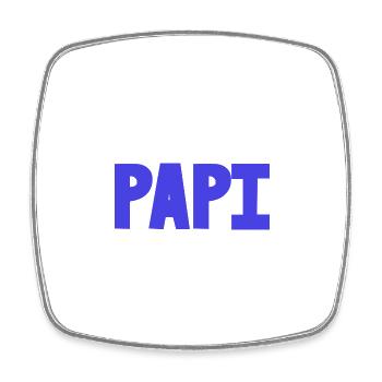 PAPOU. PAPA. FÊTE DES PÈRES. BONNE FÊTE PAPA. PAPI - Magnet carré - blanc - Devant