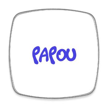 PAPOU. PAPA. FÊTE DES PÈRES. BONNE FÊTE PAPA - Magnet carré - blanc - Devant