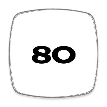 80. 80 YEARS. 80th ANNIVERSARY. 80TH BIRTHDAY. - Square fridge magnet - white - Front