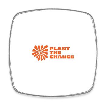 Plant the Change lettering - Square fridge magnet - white - Front