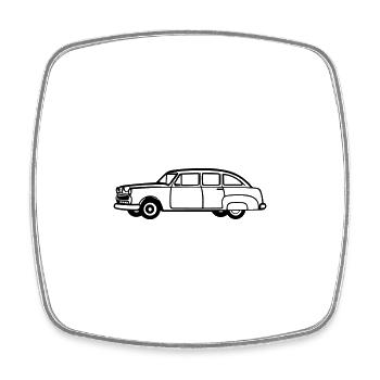 Auto - Viereckiger Kühlschrankmagnet - Weiß - Vorne