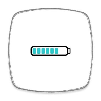 Akku Batterie loading - Viereckiger Kühlschrankmagnet - Weiß - Vorne