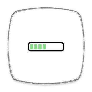 Battery Battery loading - Square fridge magnet - white - Front