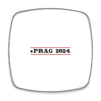 Prag 2024 - Viereckiger Kühlschrankmagnet - Weiß - Vorne