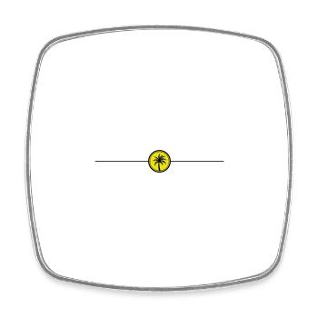 Icône de la ligne de palmier - Magnet carré - blanc - Devant