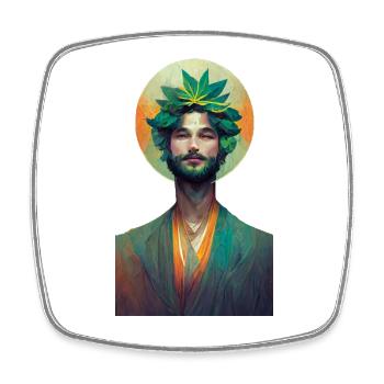 Smoking Jesus 2 - Viereckiger Kühlschrankmagnet - Weiß - Vorne