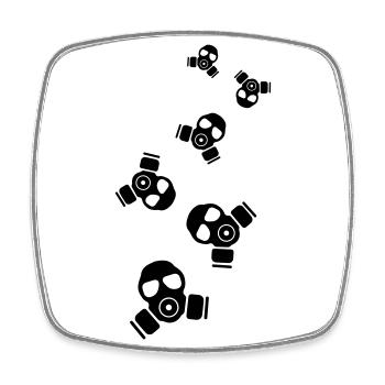 Gas mask symbol - Square fridge magnet - white - Front