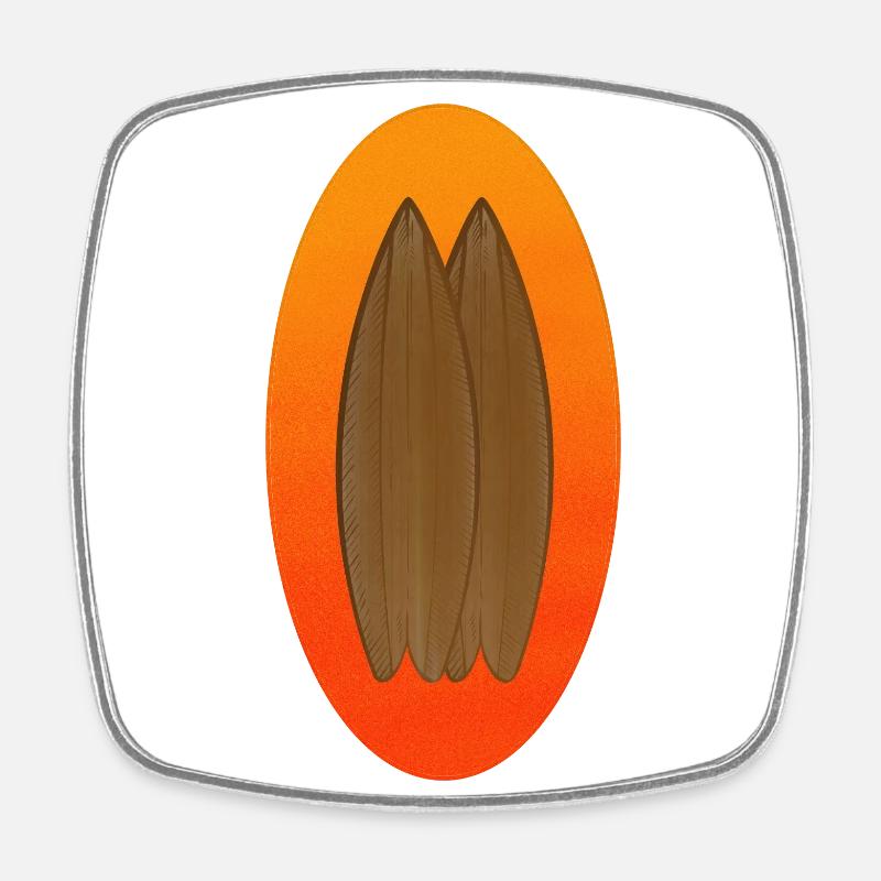 Surfboard Logo - Square fridge magnet - white