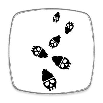 Skeleton head symbol - Square fridge magnet - white - Front