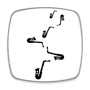 Symbole de la trompette - Magnet carré - blanc - Devant