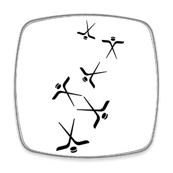 icehockey symbol - Viereckiger Kühlschrankmagnet - Weiß - Vorne