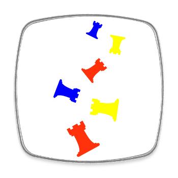 Tour de pièce d’échecs - Magnet carré - blanc - Devant