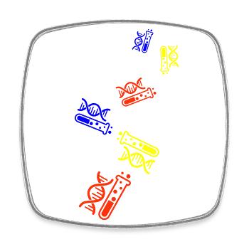 Test tube chemistry - Square fridge magnet - white - Front
