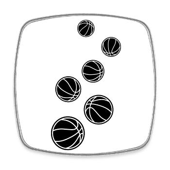 Basket-ball - Magnet carré - blanc - Devant