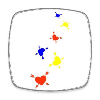 Heart symbol arrow Colorful - Square fridge magnet - white - Front