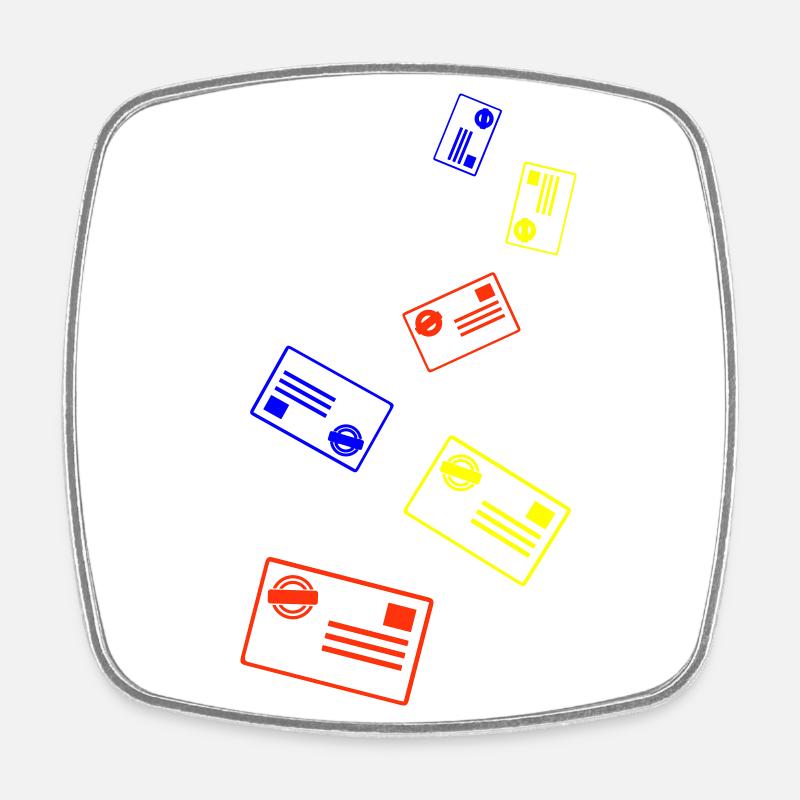 Stamp Colorful - Square fridge magnet - white