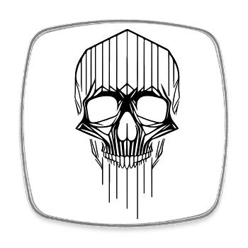 Skeleon Skull - Square fridge magnet - white - Front
