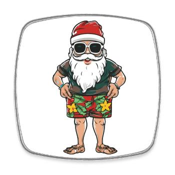 Weihnachtsmann Urlaub Santa - Viereckiger Kühlschrankmagnet - Weiß - Vorne