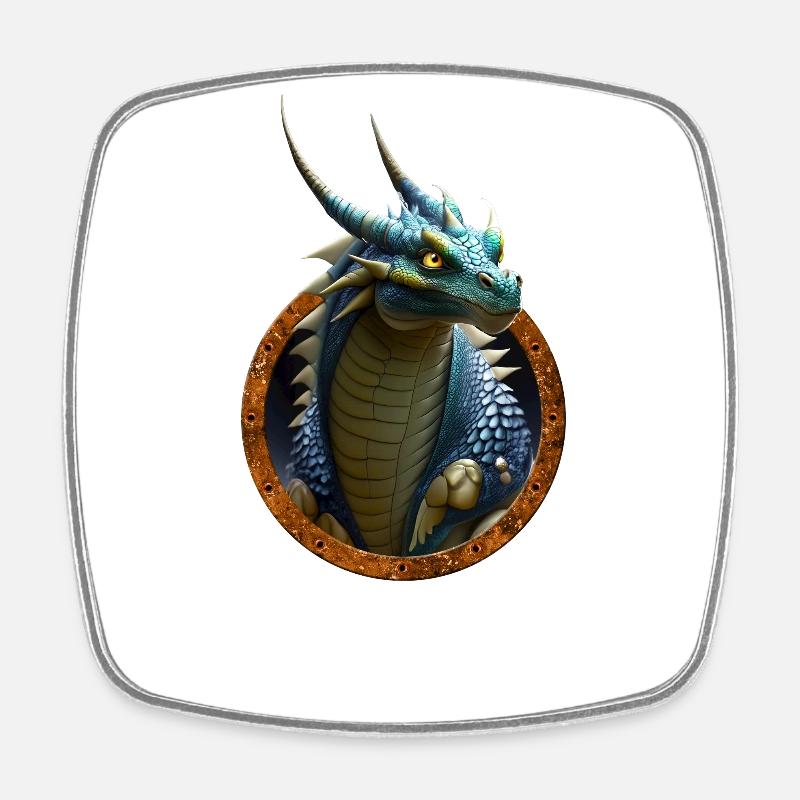 Dragon - Square fridge magnet - white