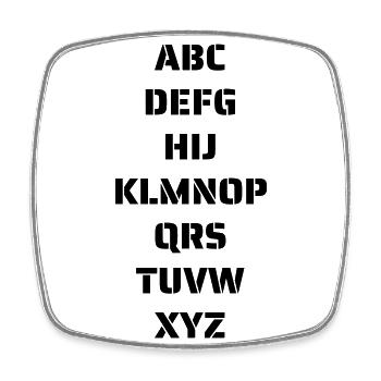 Das Alphabet - Viereckiger Kühlschrankmagnet - Weiß - Vorne
