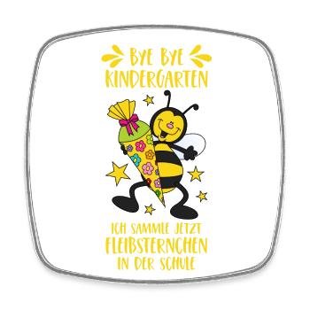 School enrollment bee sugar cone school kindergarten - Square fridge magnet - white - Front