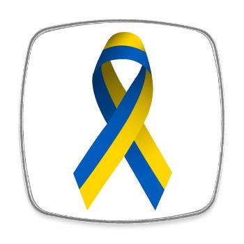Ukraine Peace Sign - Square fridge magnet - white - Front