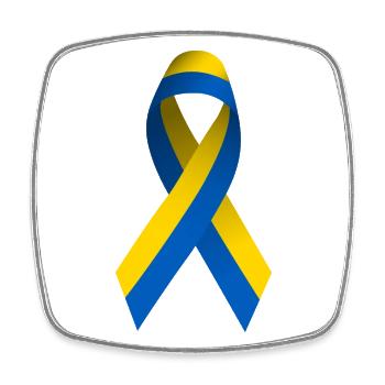 Peace for Ukraine - Square fridge magnet - white - Front