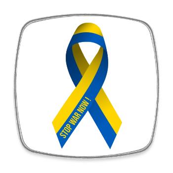 Stop War In Ukraine - Square fridge magnet - white - Front