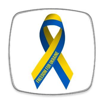 Freedom for Ukraine Loop - Square fridge magnet - white - Front