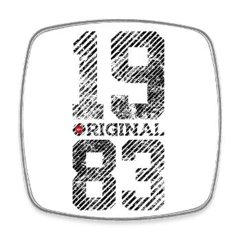 43RD BIRTHDAY VINTAGE ORIGINAL 1983 - Square fridge magnet - white - Front