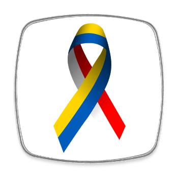 La Pologne pour la paix en Ukraine - Magnet carré - blanc - Devant