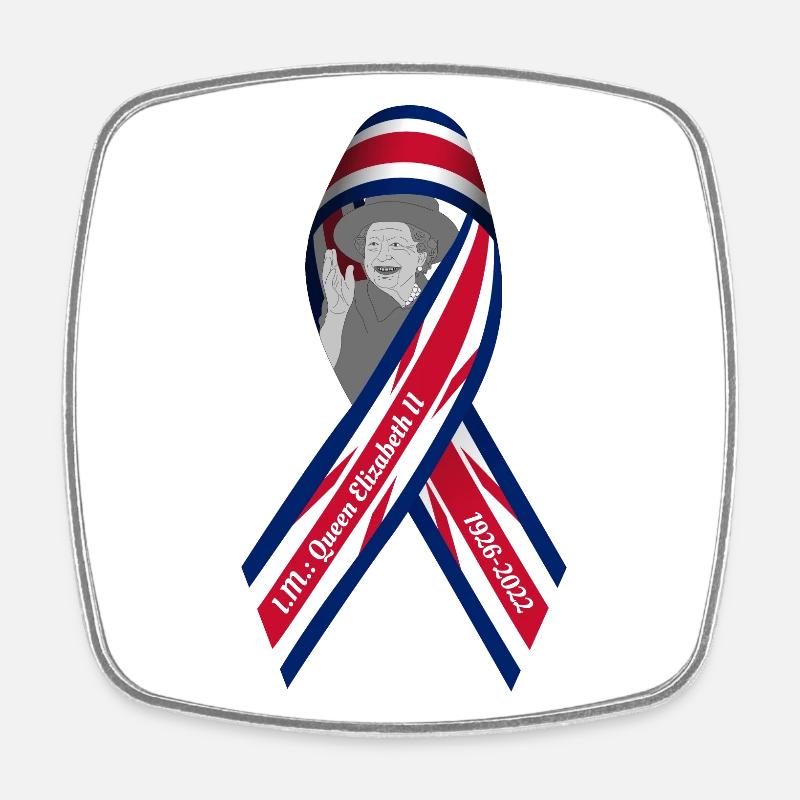 Union Jack Bow Queen Elizabeth II - Square fridge magnet - white